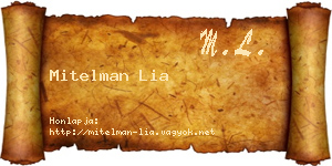 Mitelman Lia névjegykártya